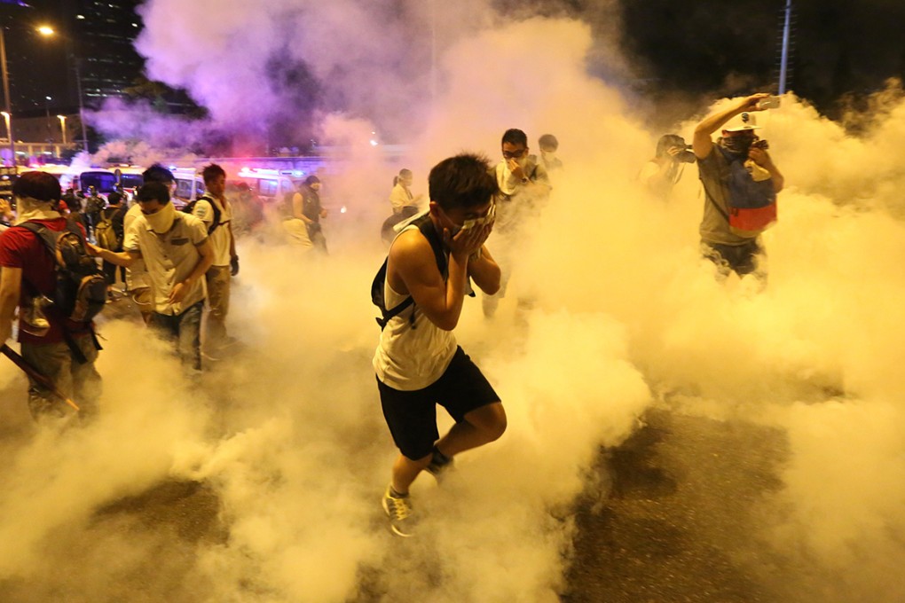 Police justified the use of tear gas against protesters on the basis that pepper spray was not working. Photo: Sam Tsang