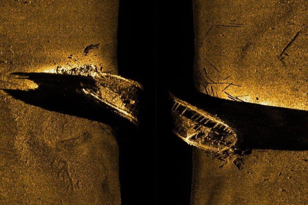 A sonar image of the HMS Erebus wreck. Photo: AP