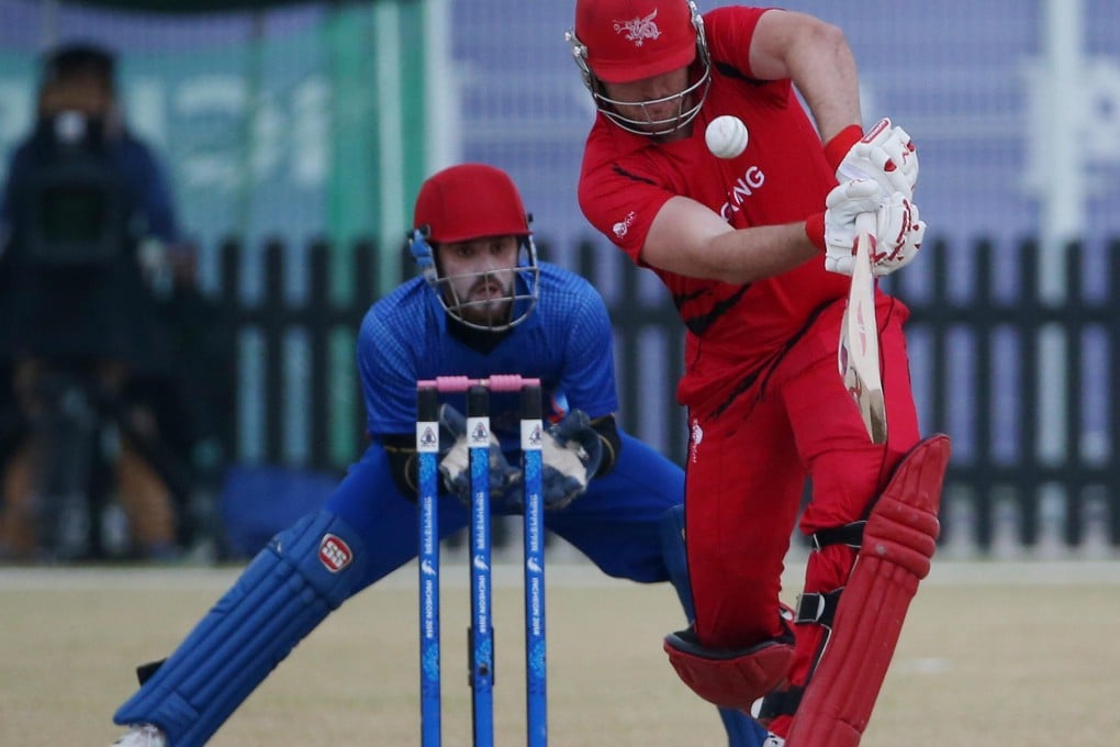 Jamie Atkinson at the wicket against Afghanistan. Photo: Nora Tam