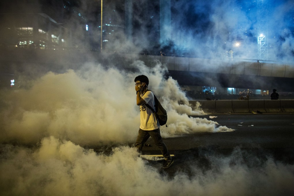 The tear gas was not used to smoke out the students but to show Beijing's tough policy on Hong Kong. Photo: Bloomberg