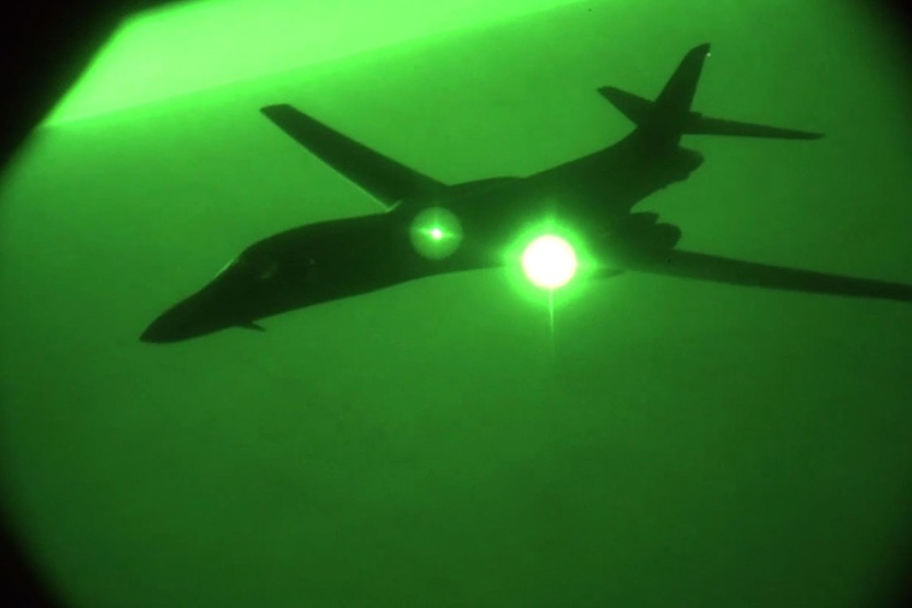 An US Air Force bomber in strike operations in Syria.