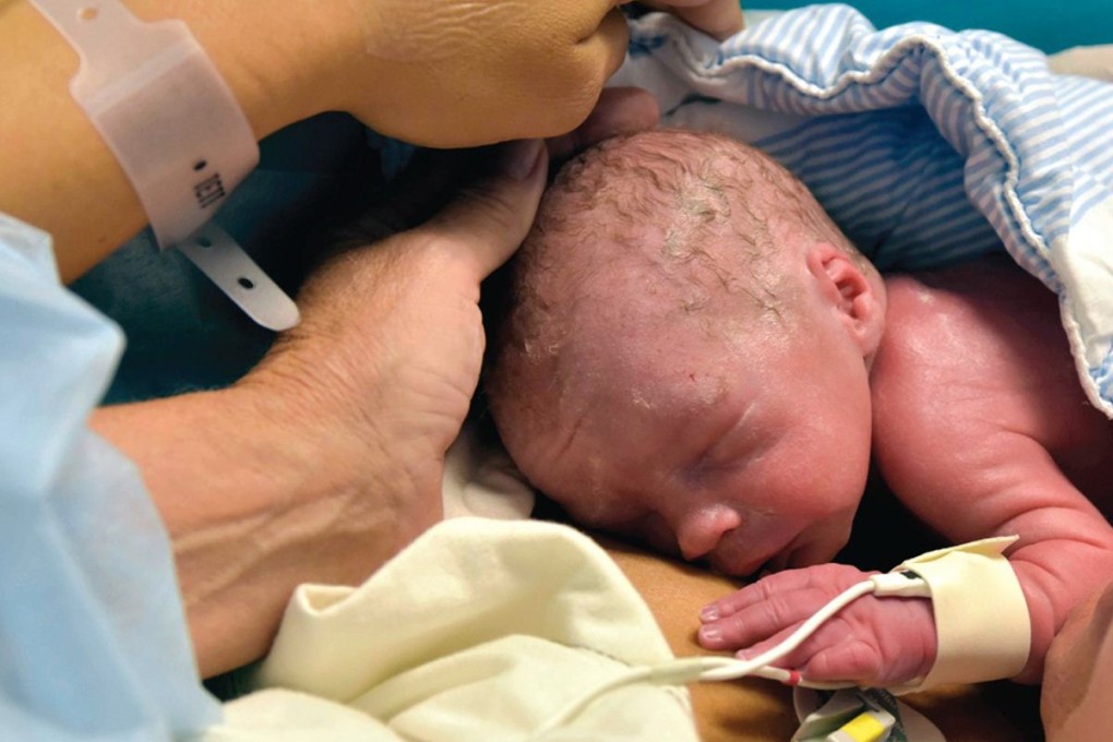 Baby Vincent, born last month in Gothenburg. Photo: AFP