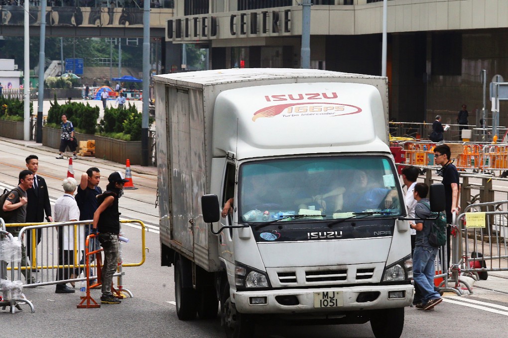 Professional drivers are threatening to have the barricades removed. Photo: David Wong
