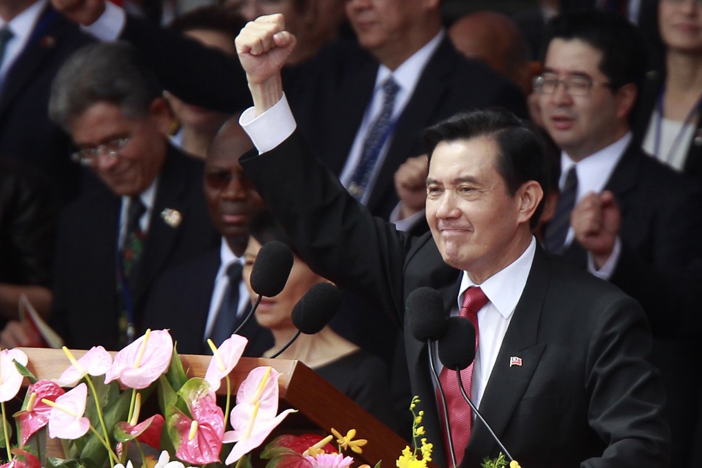 Taiwan's President Ma Ying-jeou raises his fist after giving a speech during National Day celebrations on October 10. Photo: Reuters