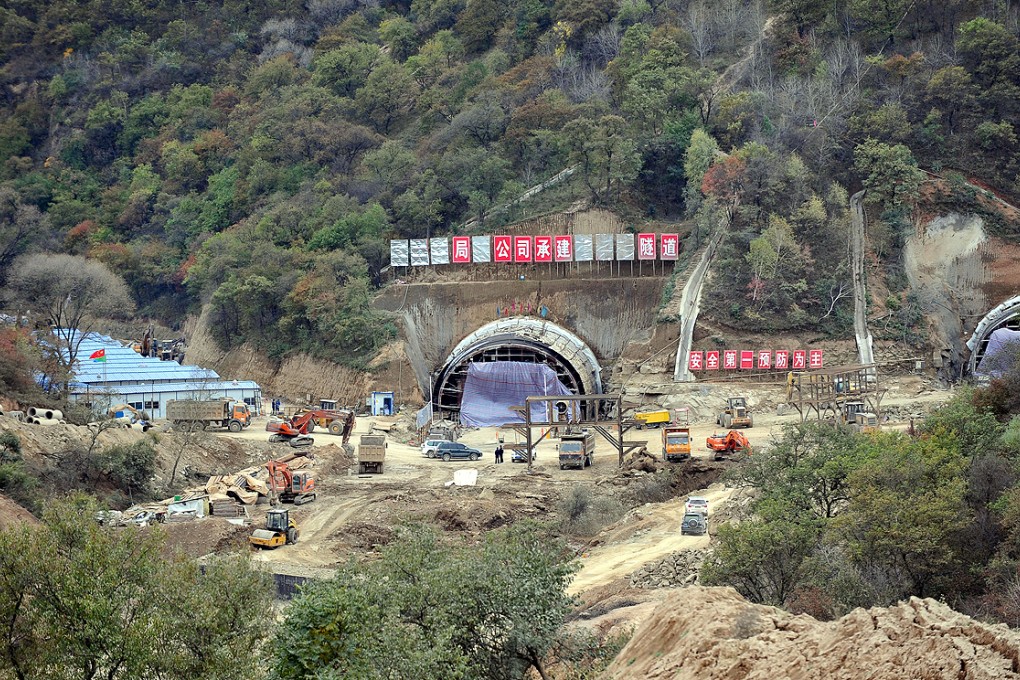 A road construction site in Yan'an City, Shaanxi province on Saturday. Photo: Xinhua