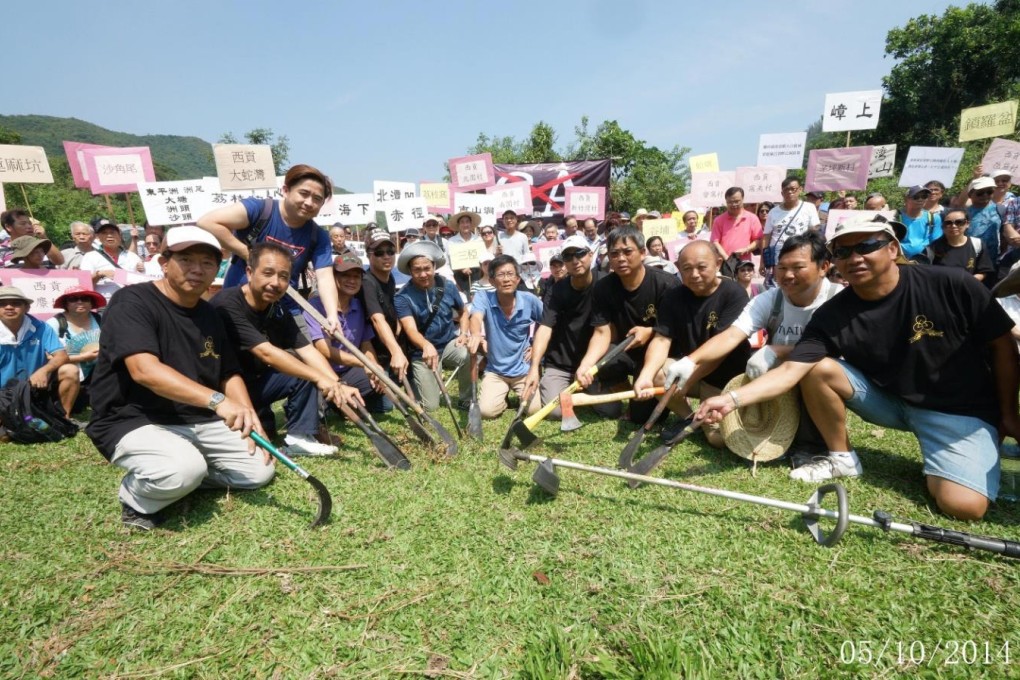 Protesters ready to dig in at So Lo Pun. Photo: SCMP