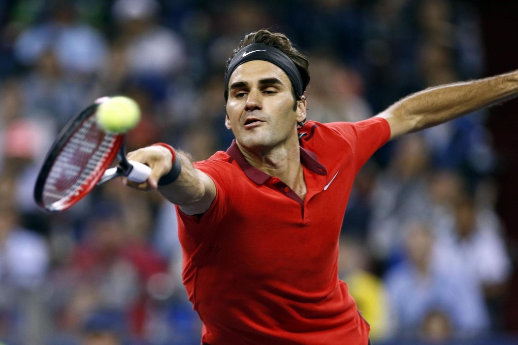 Switzerland's Roger Federer returns a shot against Novak Djokovic of Serbia during his semi-final victory in Shanghai. Photo: Reuters