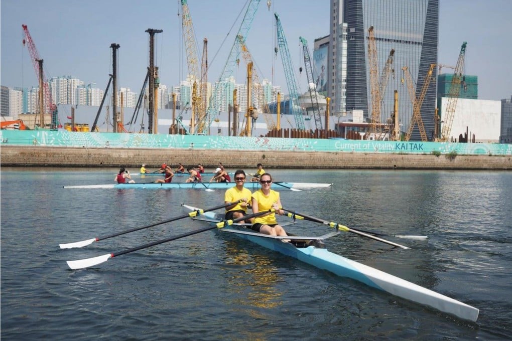 Rowers test the waters at Kai Tak. Photo: SMP Pictures