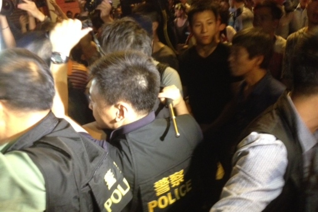 Chaotic scenes in Mong Kok in the early hours of Sunday. Photo: Peter So