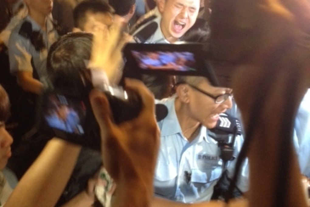 Chaotic scenes in Mong Kok in the early hours of Sunday. Photo: Peter So