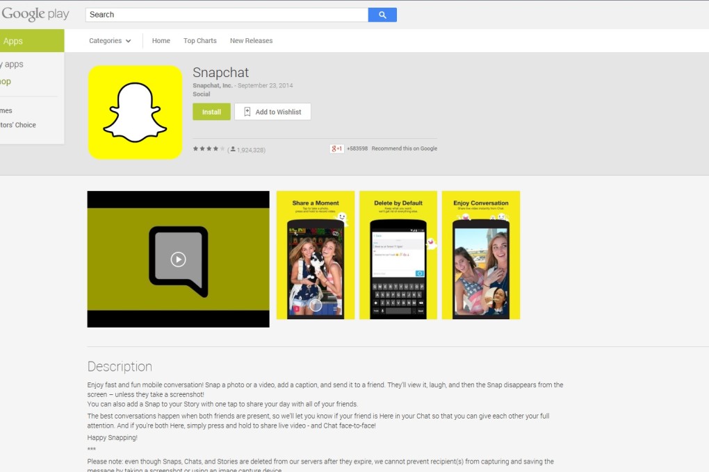 Snapchat blames photo leaks on third-party apps