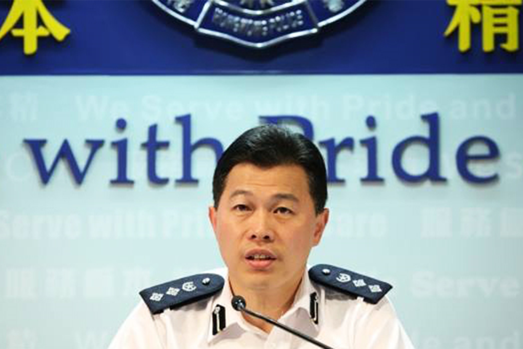 Chief Superintendent of the Hong Kong police’s public relations branch, Hui Chun-tak speaks to the media. Photo: SCMP Pictures