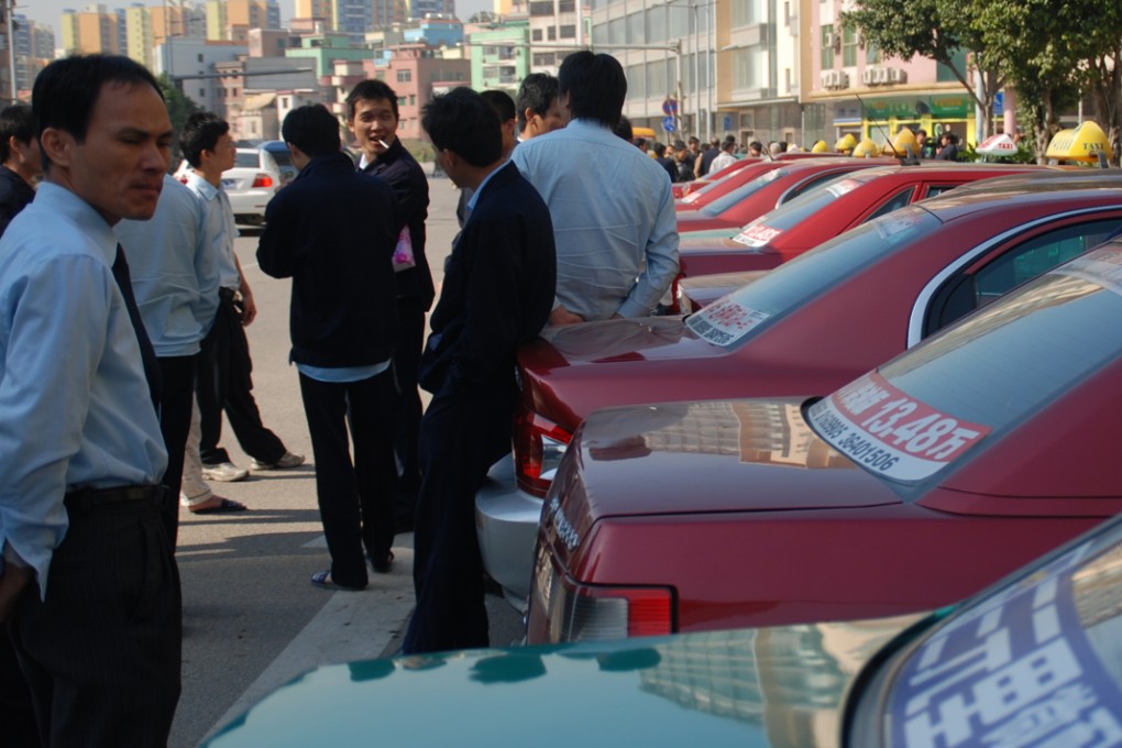 Taxi drivers in Guangzhou went on strike yesterday as the Canton Fair opened. Photo: Ivan Zhai