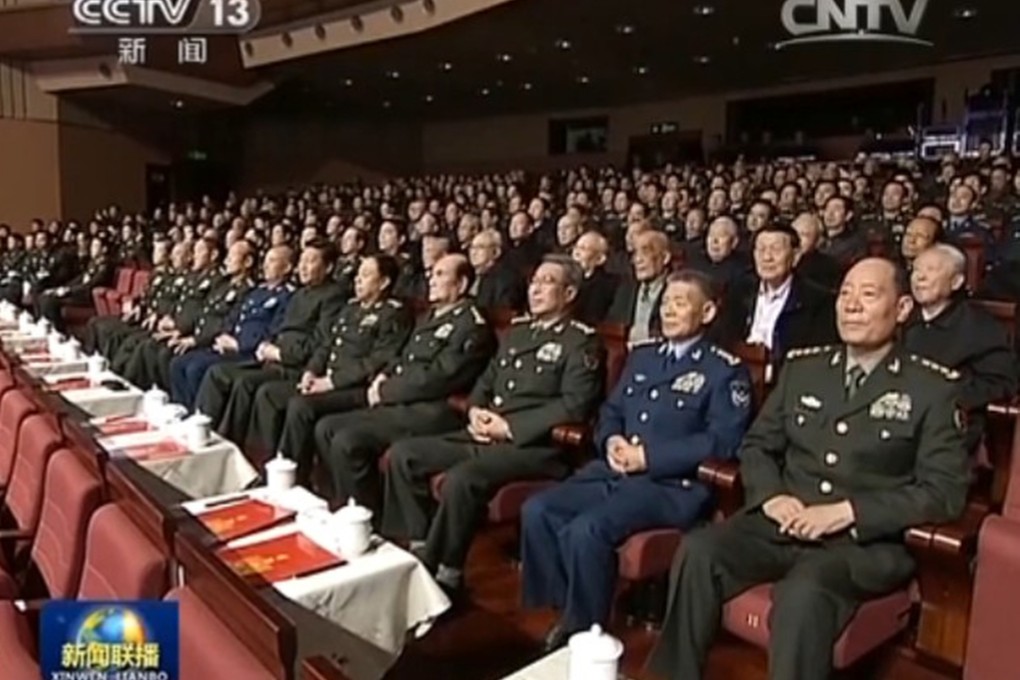 Xu Caihou (front row, third from right), the retired vice-chairman of the Central Military Commission, is the highest-ranking military official probed for corruption since the Deng Xiaoping era. Photo: SCMP Pictures