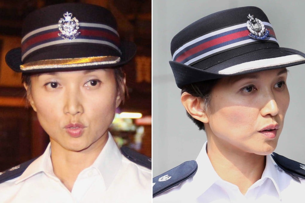If the hat fits: Senior Superintendent Kwan replaced the crown for the bauhinia insignia. Photo: SCMP Pictures