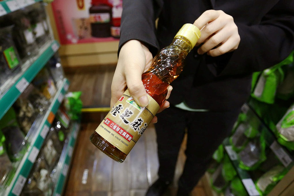 Organic food store Health Aims has removed a Taiwanese brand of sesame oil from its shelves. Photo: Jonathan Wong