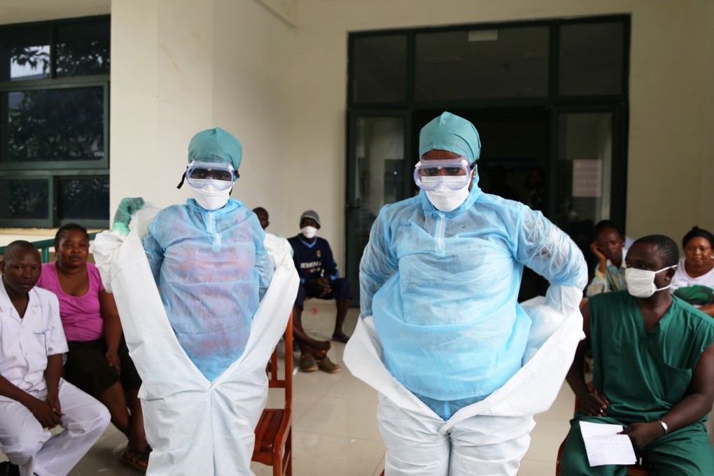 A team from China helps with training in Freetown. Photo: Xinhua