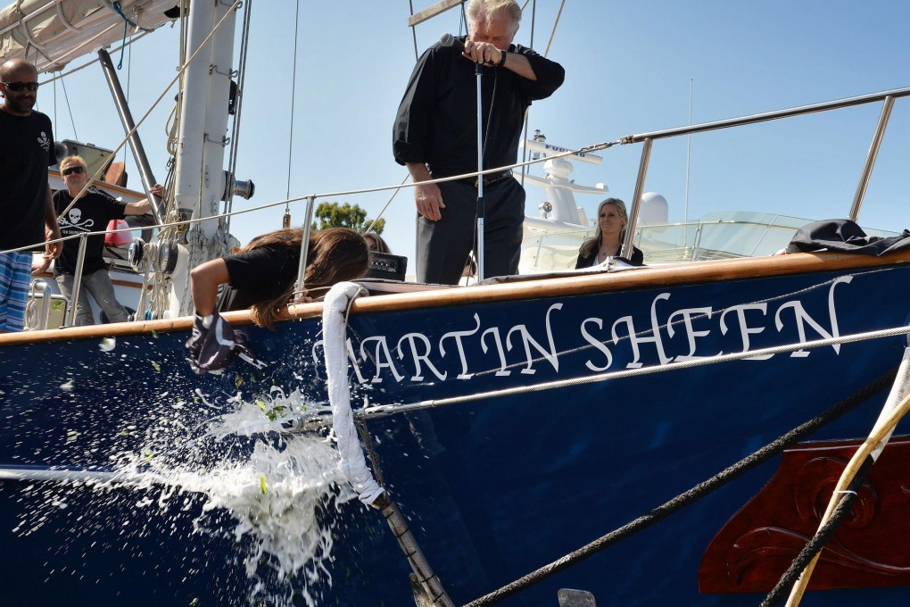Actor Martin Sheen at the vessel christening. Photo: AFP