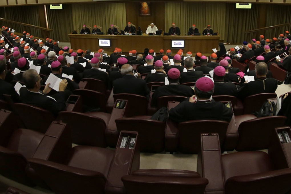 Pope Francis opens the morning session of a two-week synod on family issues at the Vatican on Saturday.