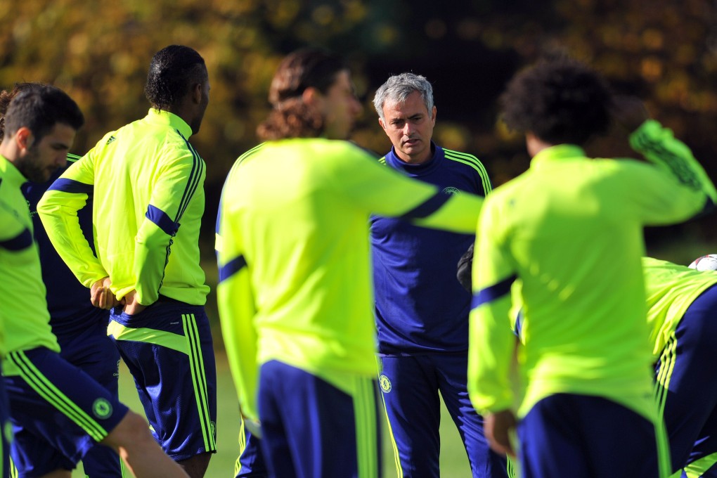 Chelsea manager Jose Mourinho puts his players through their paces ahead of the visit of Maribor hoping to avoid a slip-up in their Champions League campaign. Photo: AFP