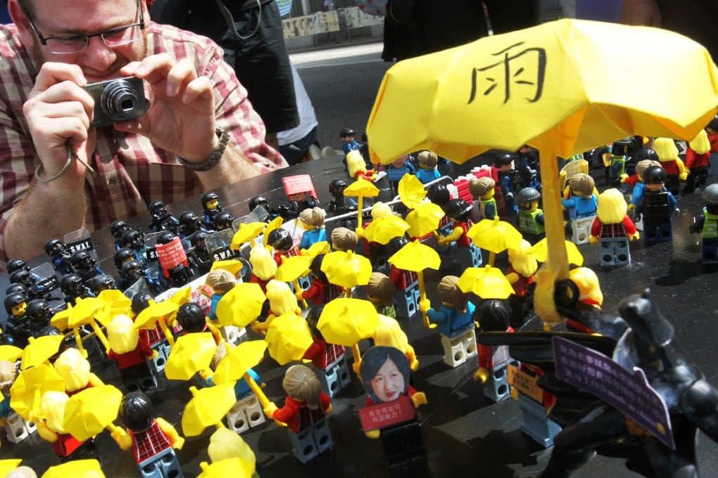 A Lego recreation of Occupy Central at Admiralty. Photo: May Tse