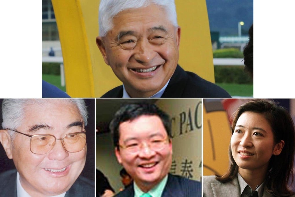 Larry Yung Chi-kin (anti-clockwise from top), his late father and former Chinese vice-president Rong Yiren, son Carl Yung Ming-jie and daughter Frances Ming-fong. The dynasty lives on in a new firm called Yung's Enterprise. Photos: Martin Chan, Kenneth Chan