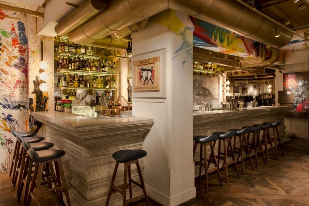 Hong Kong restaurant Bibo mixes steampunk, Art Deco and contemporary street style elements together for a striking combination.