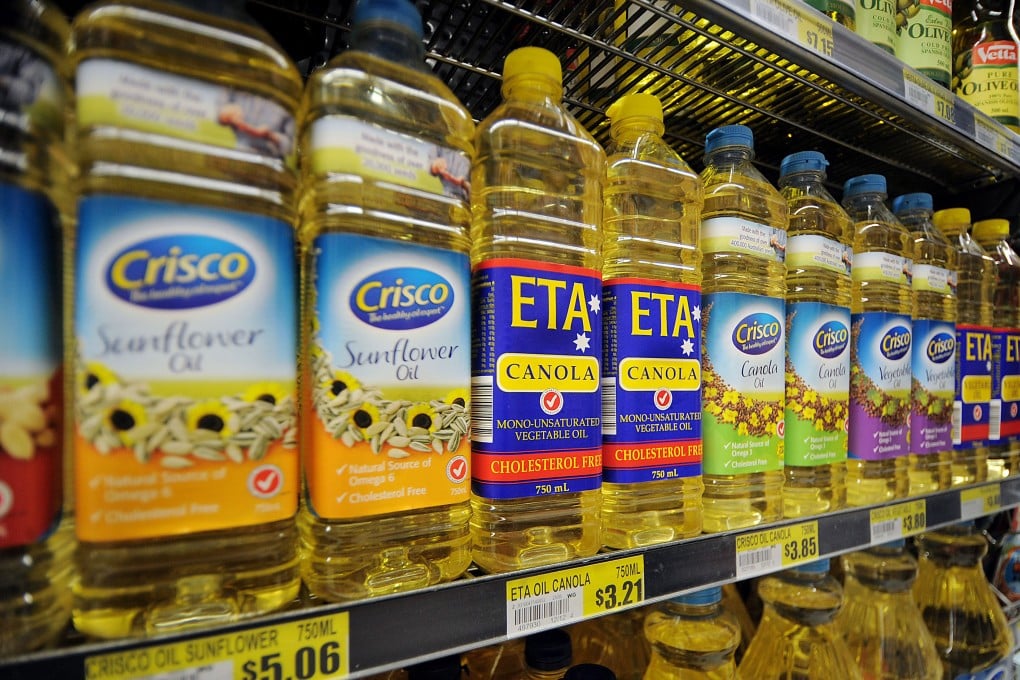 Cooking oils produced by Goodman Fielder are displayed at a supermarket in Sydney. Photo: Bloomberg News