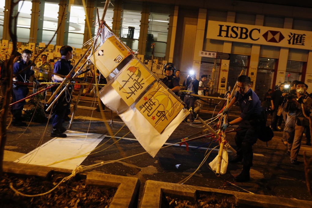 HSBC’s Nathan Road branch remained closed on Wednesday due to+ the pro-democracy protests in Mong Kok. Photo: Reuters