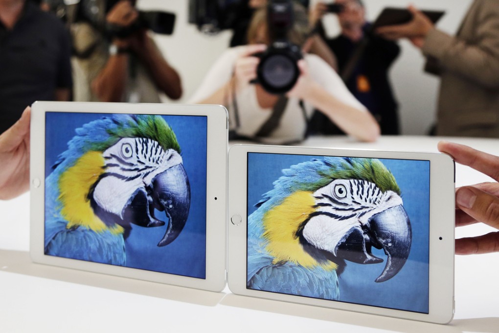 The iPad Air 2 (left) and iPad Mini 3 were unveiled last week at Apple's headquarters. Photo: AP