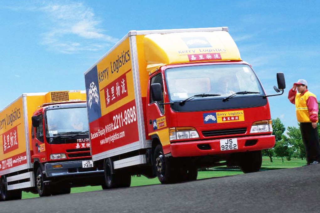 A line of trucks of Kerry Logistics deliver goods to clients. Photo: Kerry Logistics