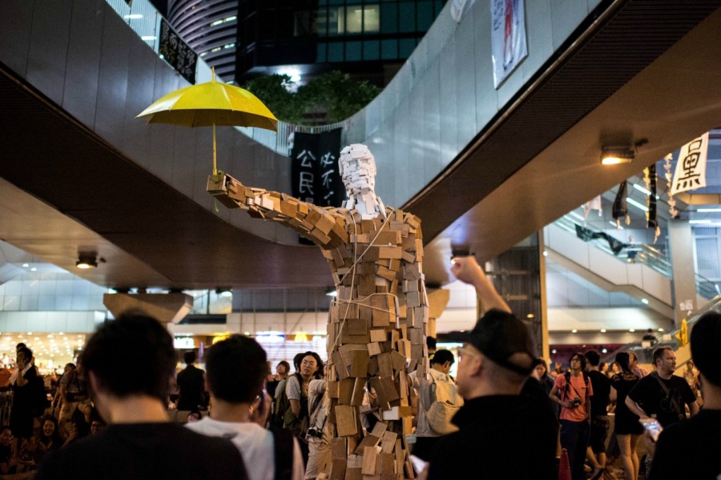 The 'Umbrella Man' created by local artist Milk is one of the artworks that local museums have refused to help document. Photo: AFP