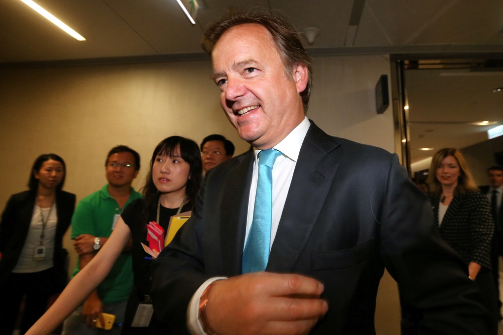 Hugo Swire reiterated that "the detailed arrangements for implementing [universal suffrage] are for the people of Hong Kong, and the governments of Hong Kong, and the People's Republic of China to determine". Photo: Sam Tsang