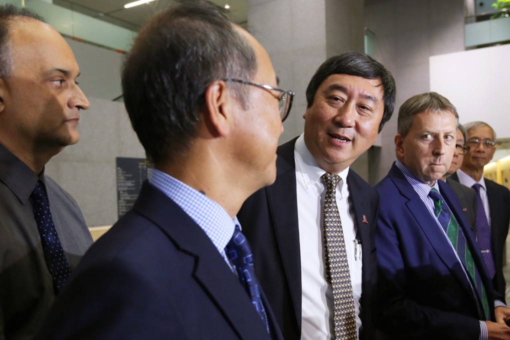 University chiefs in Hong Kong speak to press after meeting with Chief Secretary Carrie Lam at the Central Government Offices in September. Photo: Felix Wong