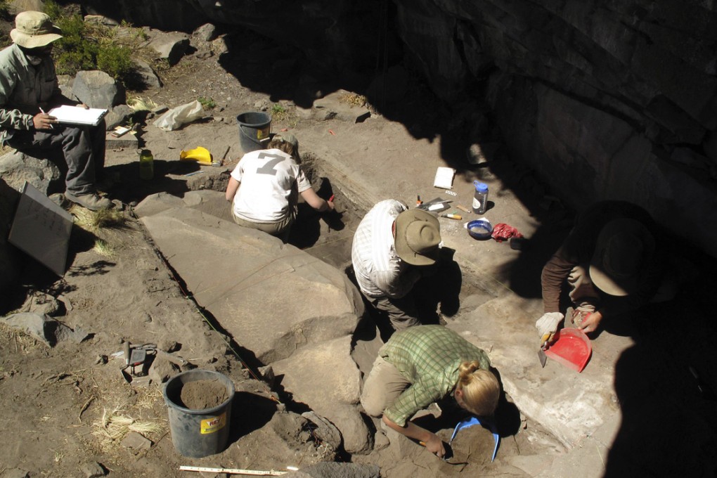 Excavations at Cunchaicha rock shelter in Peruvian Andes. Photo: Reuters