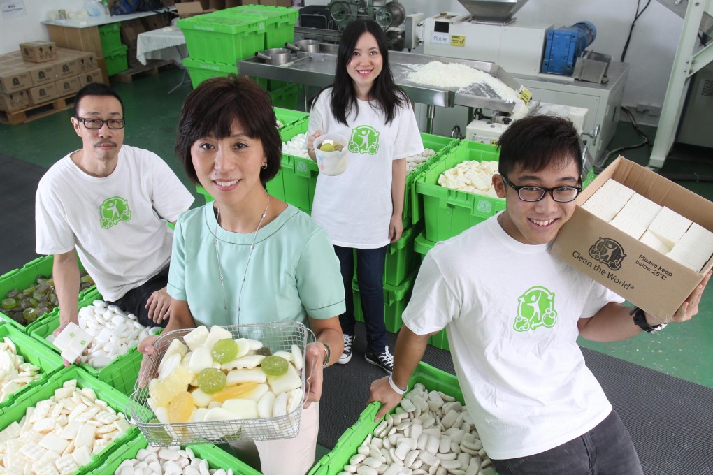 Crates of soap at Clean the World's Kwai Fong workshop show the work put in by Asia managing director Jolene Han (second from left) and her team. Photo: May Tse