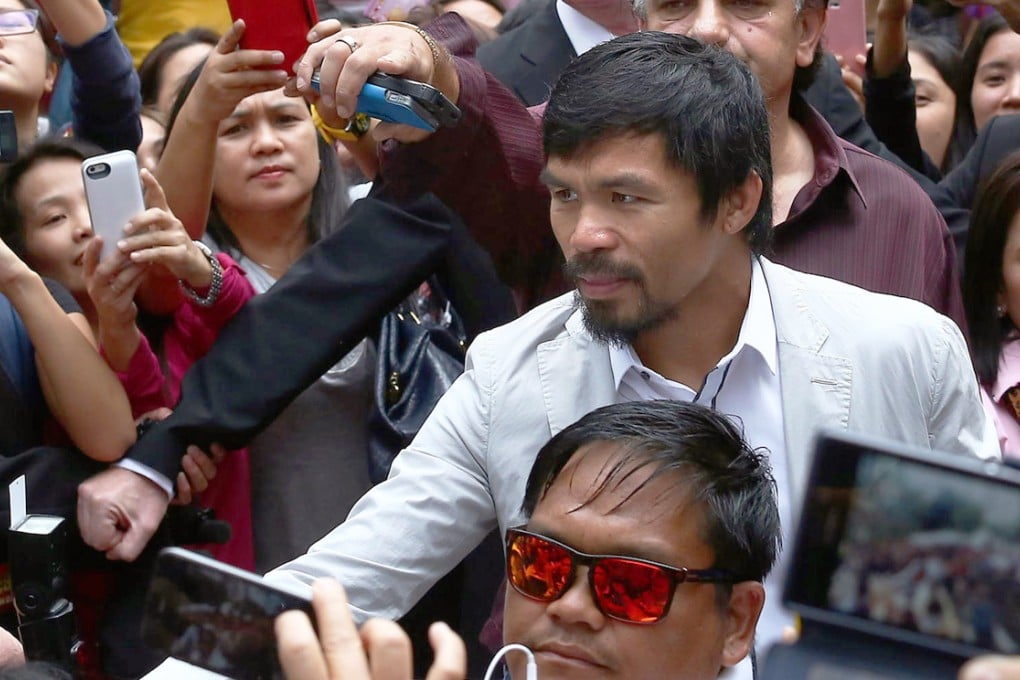Boxer Manny Pacquiao in Central yesterday. Photo: Jonathan Wong