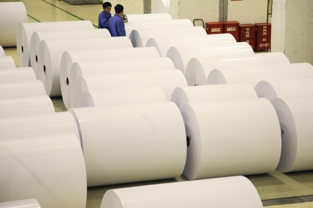 Chenming Paper posted net profit attributable to shareholders fell 35.62 per cent for the first three quarters of this year. Photo: Bloomberg