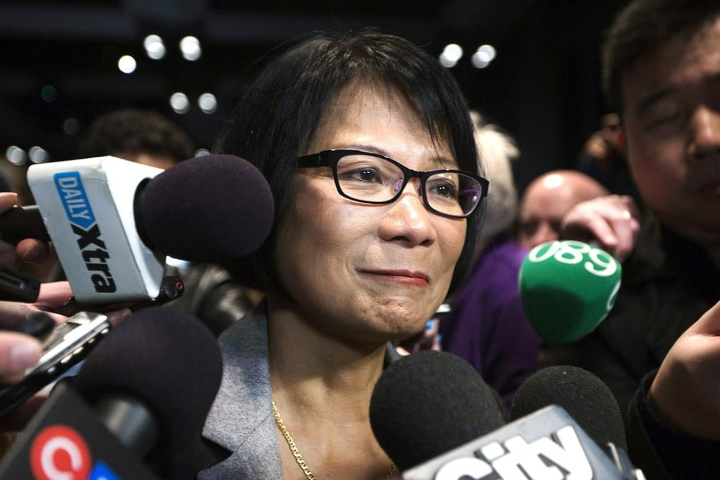 Toronto mayoral candidate Olivia Chow speaks to the media after John Tory was elected the city's new mayor. Photo: AP