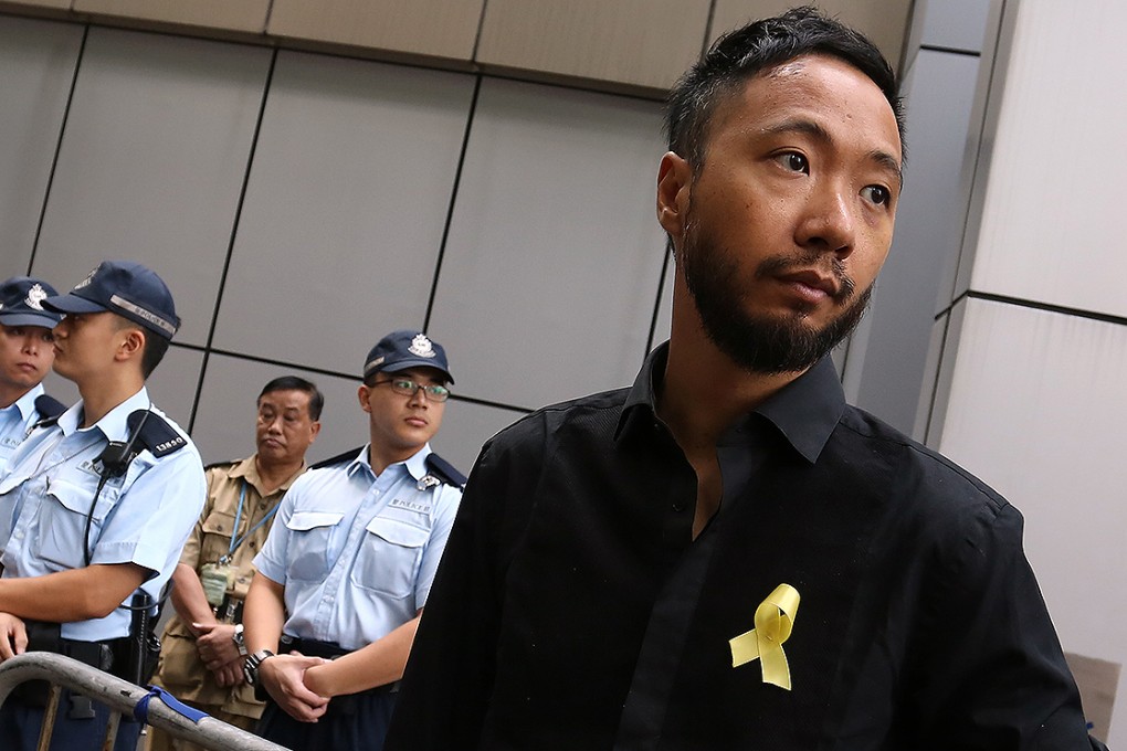 Ken Tsang speaks to the press outside police headquarters in Wan Chai. Photo: Jonathan Wong