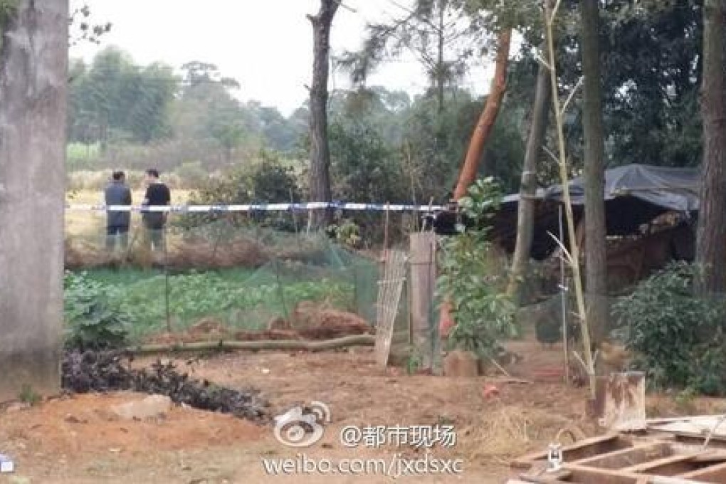 The crime scene in Yiyang county, Jiangxi. Photo: Weibo screenshot