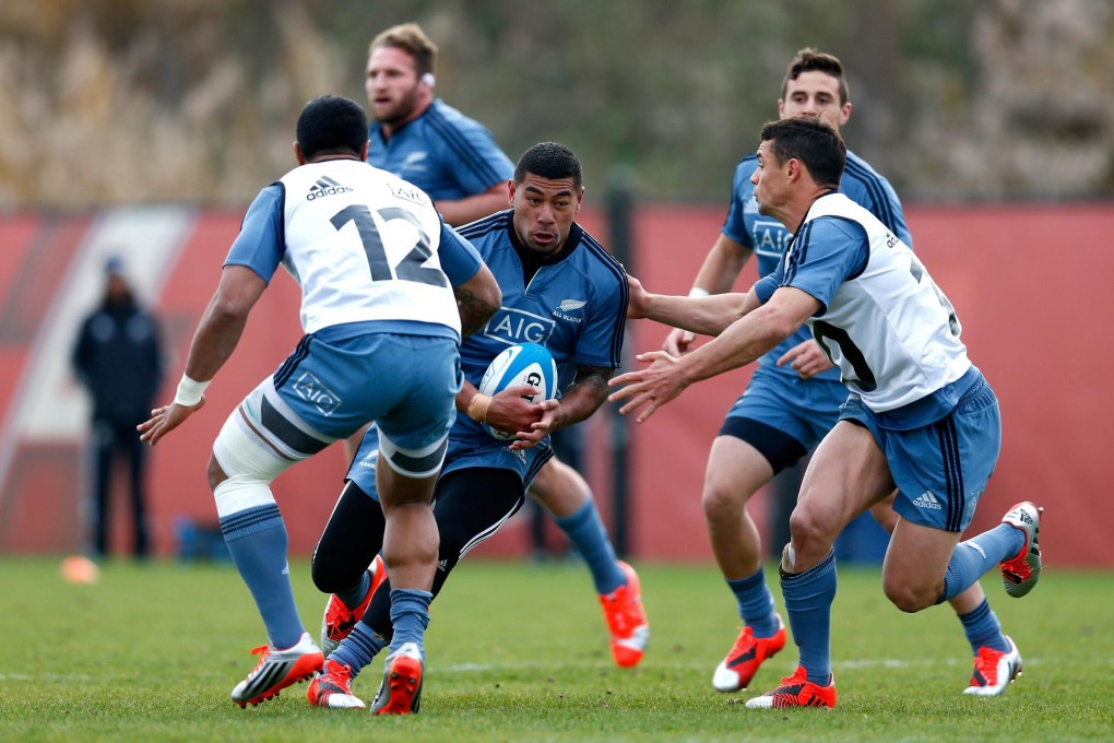 New Zealand's Charles Piutau runs with the ball during an All Blacks training session in Chicago ahead of their clash with USA. Photos: AFP