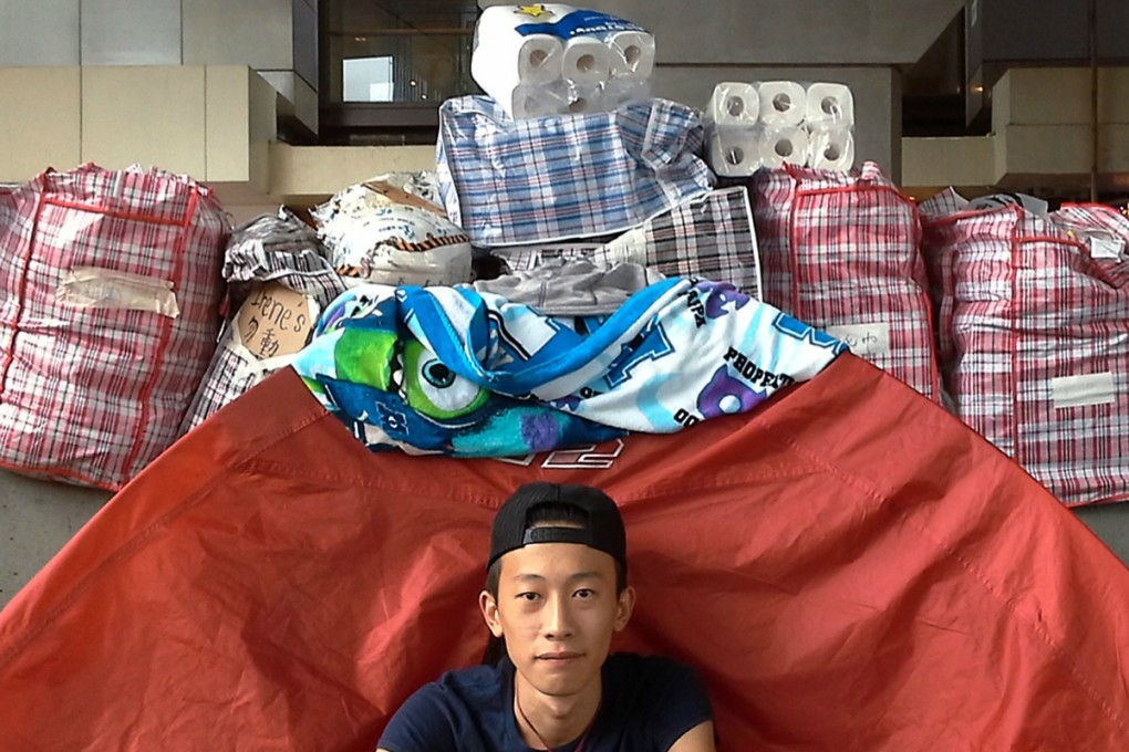 Vincent Lam joined the protests on September 27, after student leaders invaded Civic Square. Photo: Shirley Zhao