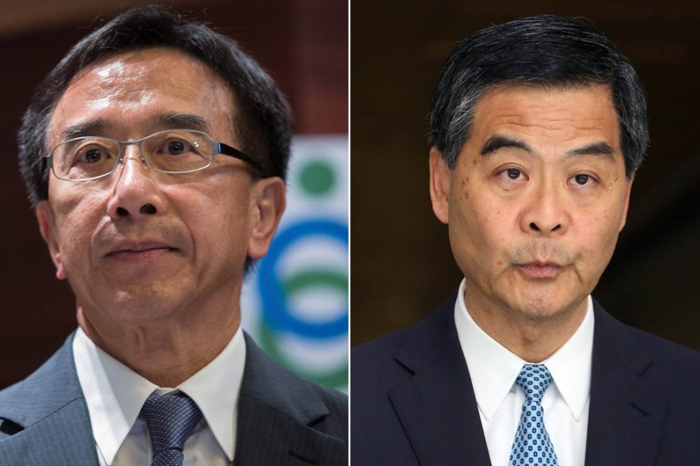 James Tien (left) was swiftly expelled from the nation's top political advisory body after asking Leung Chun-ying to think about resigning.