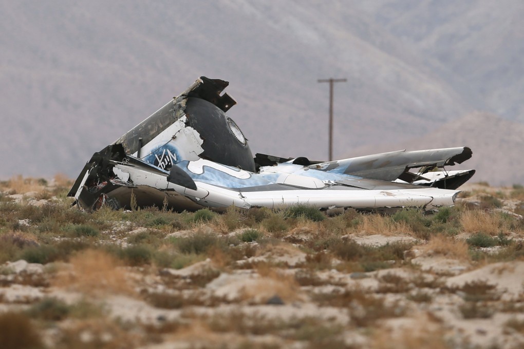 A piece of debris is seen near the scene of the crash of Virgin Galactic's SpaceShipTwo. Photo: Reuters