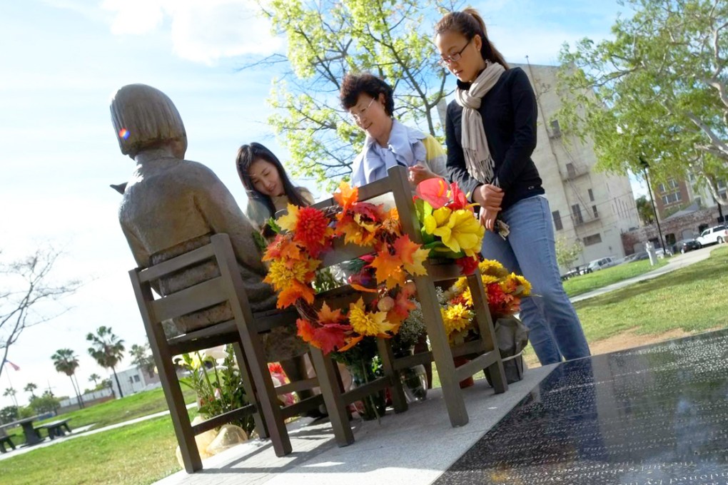 A memorial to Korean sex slaves in Los Angeles. Photo: AFP