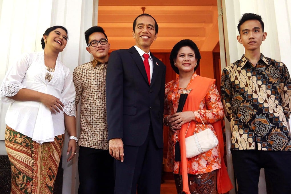 President Joko Widodo with his wife, Iriana, and their children, Gibran Rakabuming, Kahiyang Ayu and Kaesang Pangarep. Photo: AFP