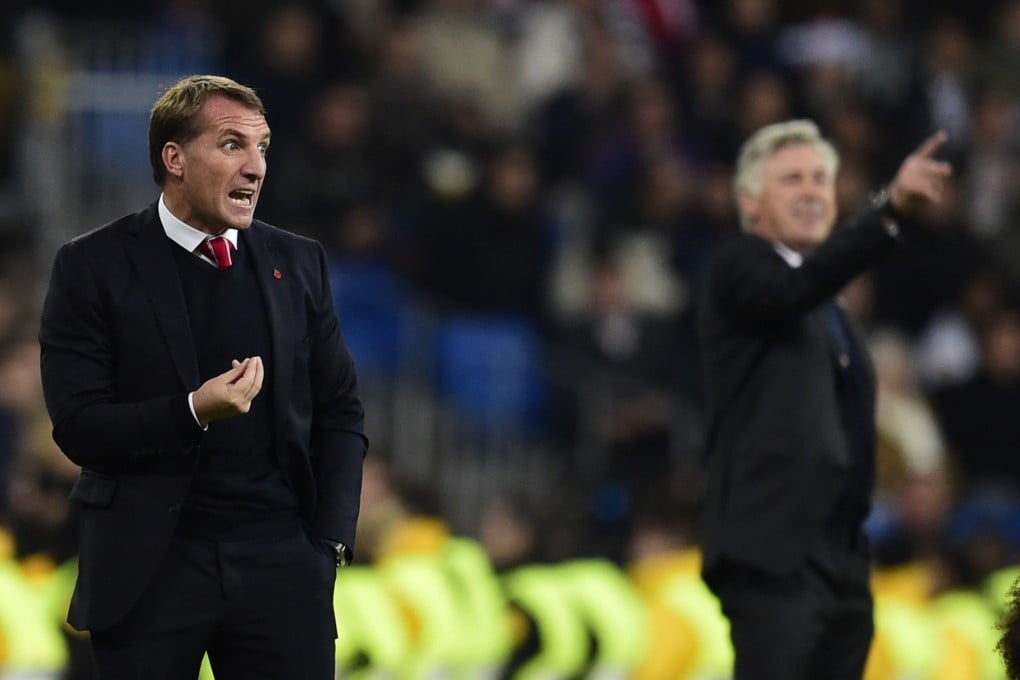 Brendan Rodgers gives instruction to his side. Photo: AFP