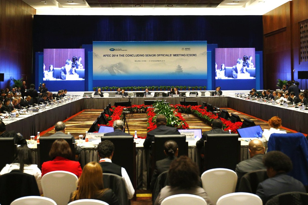 APEC 2014 Concluding Senior Officials Meeting at China National Convention Center in Beijing. Photo: Xinhua