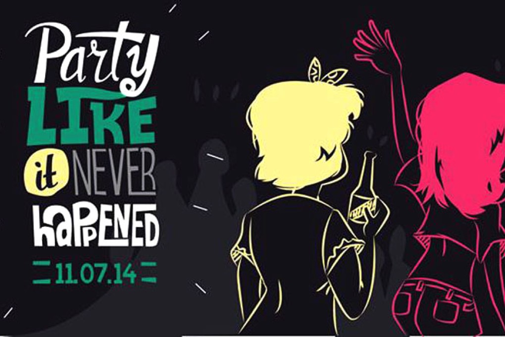 A Facebook poster for the planned dance party, with the theme: Party like it never happened: remember because it did.